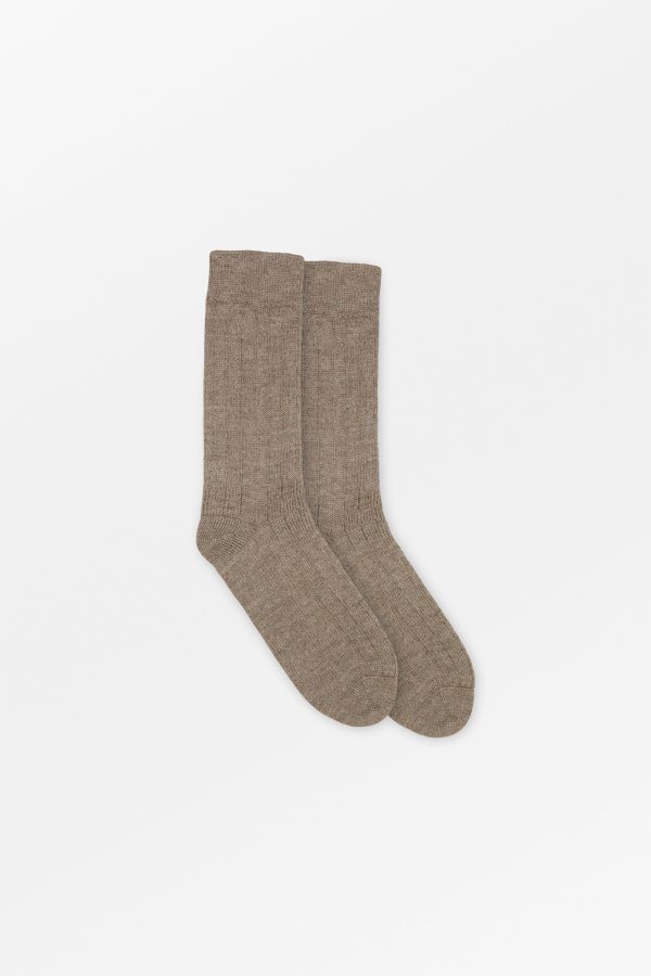 Noa socks - Light brown Rabatt