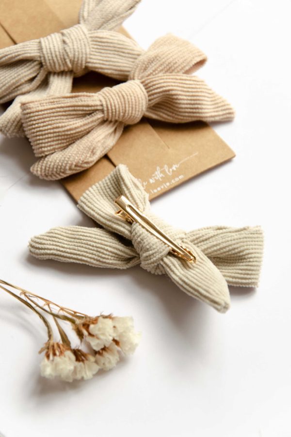 Haarspangen  Corduroy Bows Trio  Im Angebot – Bild 2